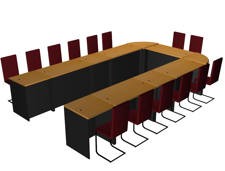 CONFERENCE TABLE MODULAR SIDE CORNER HALF ROUND 
