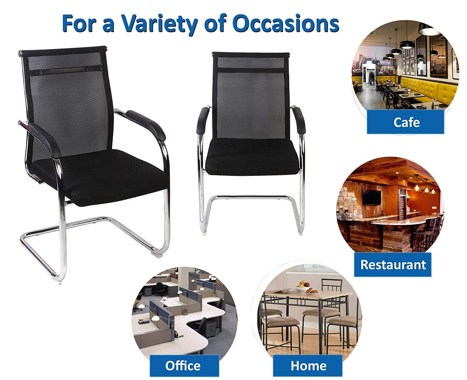 VISITOR CHAIR WITH ARMS (BLACK)